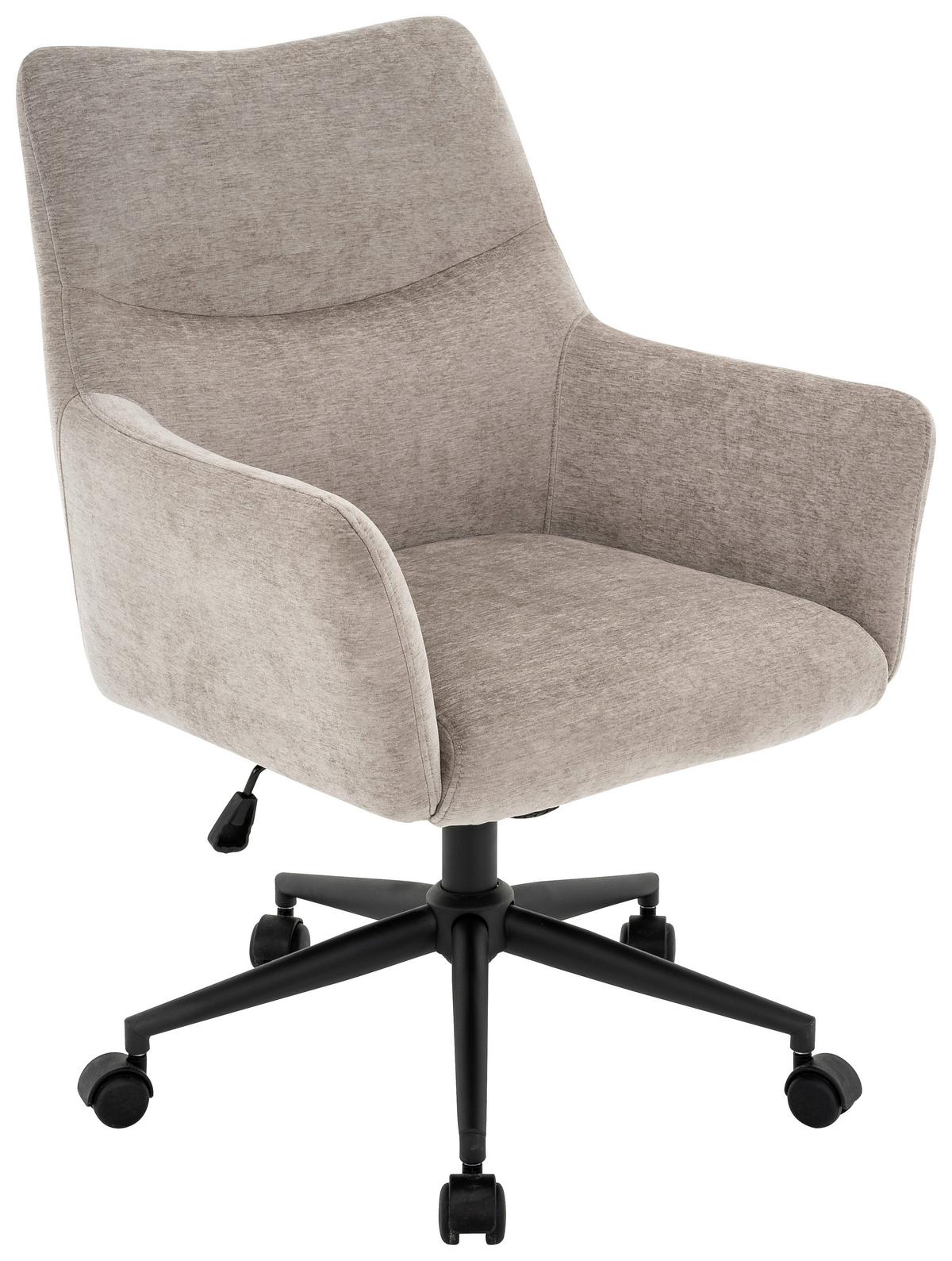 Főnöki Szék Linz 2 - fekete/szürke, Modern, textil/fém (64/98/68cm)
