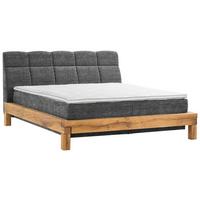 Boxspringbett Bed Bull mit Topper 160x200 cm - Buchefarben/Grau, Natur, Textil (160/200cm) - Livetastic