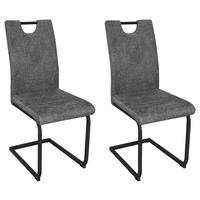 Schwingstuhl-Set Banff, Anthrazit, B: 42 cm - Anthrazit/Schwarz, Design, Textil/Metall (42/97/58cm) - MID.YOU