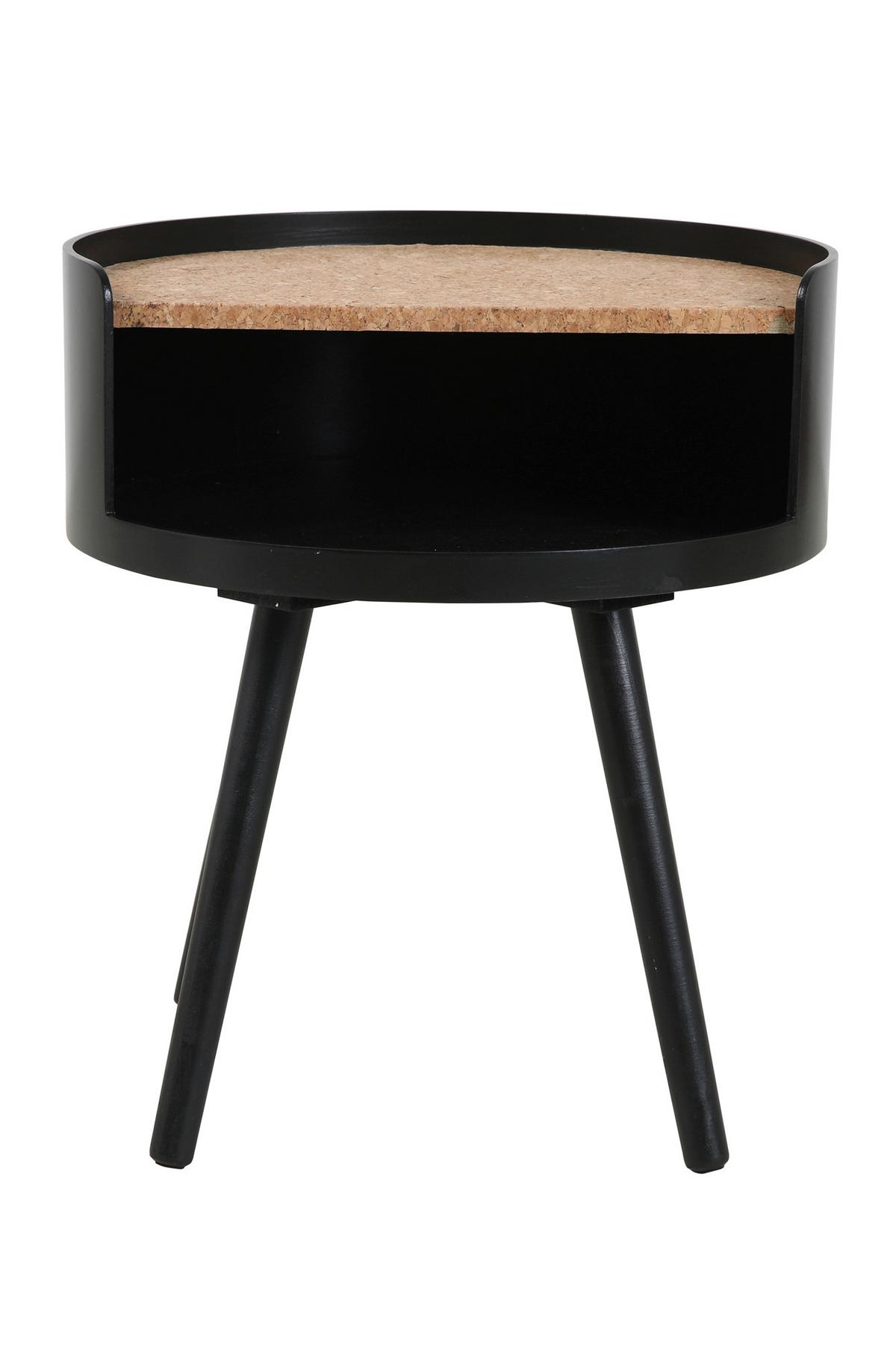 Beistelltisch Naturfarben/Schwarz B: 40 cm - Schwarz/Naturfarben, Design, Holz/Holzwerkstoff (40/40/46cm) - Livetastic