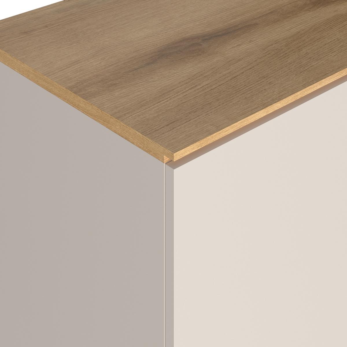 Vitrine King Eichefarben/Kaschmir B: 55,2cm - Kaschmir/Eichefarben, MODERN, Glas/Holzwerkstoff (55,2/200/40cm)