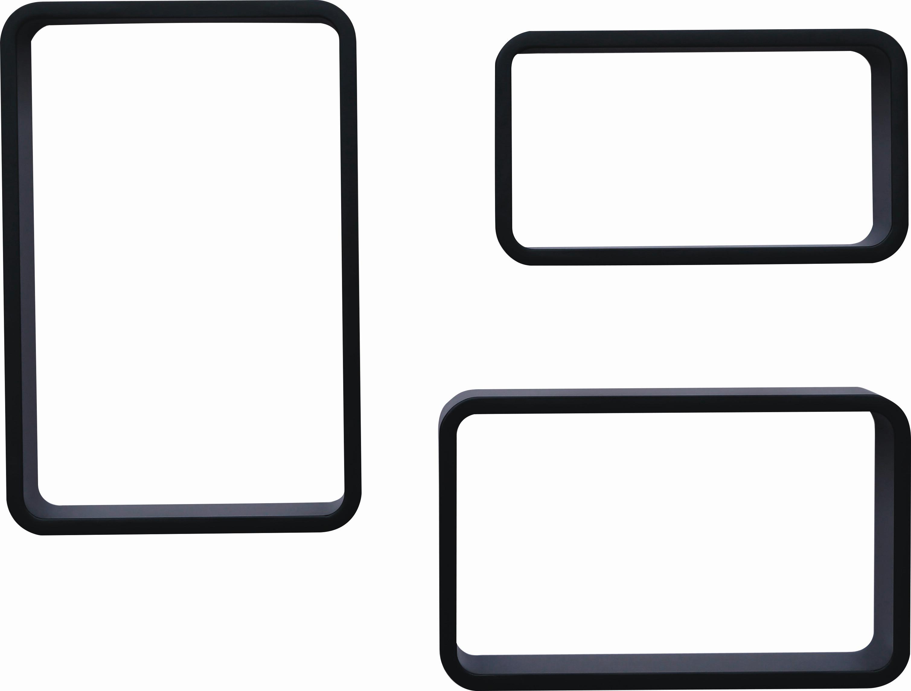 SADA NÁSTĚNNÝCH REGÁLŮ SVEN - černá, Moderní, kompozitní dřevo (30/40/35/45/25/20/11cm)