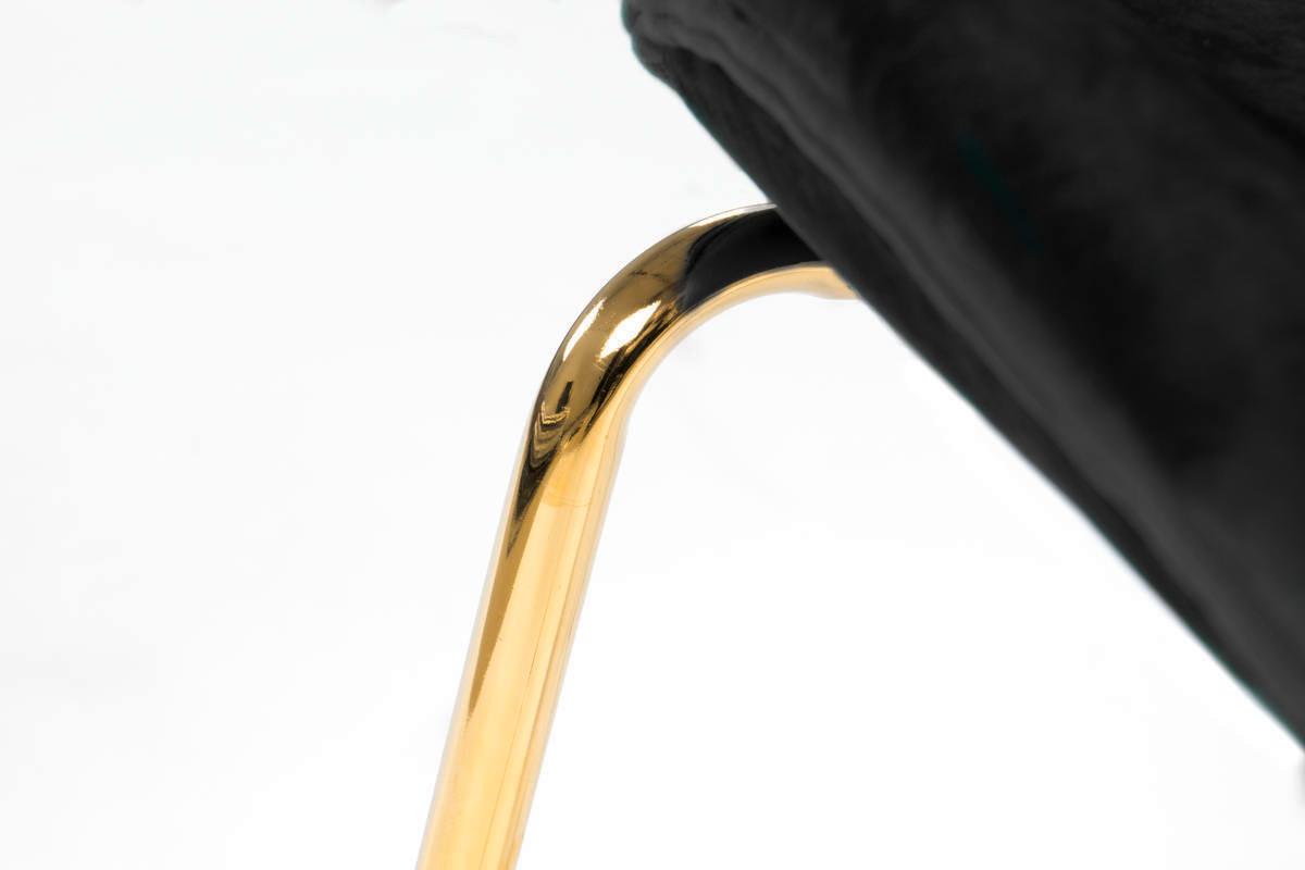 Sada stoličiek čierna - čierna/mosadzná, Modern, kov/plast (47/90/59cm)