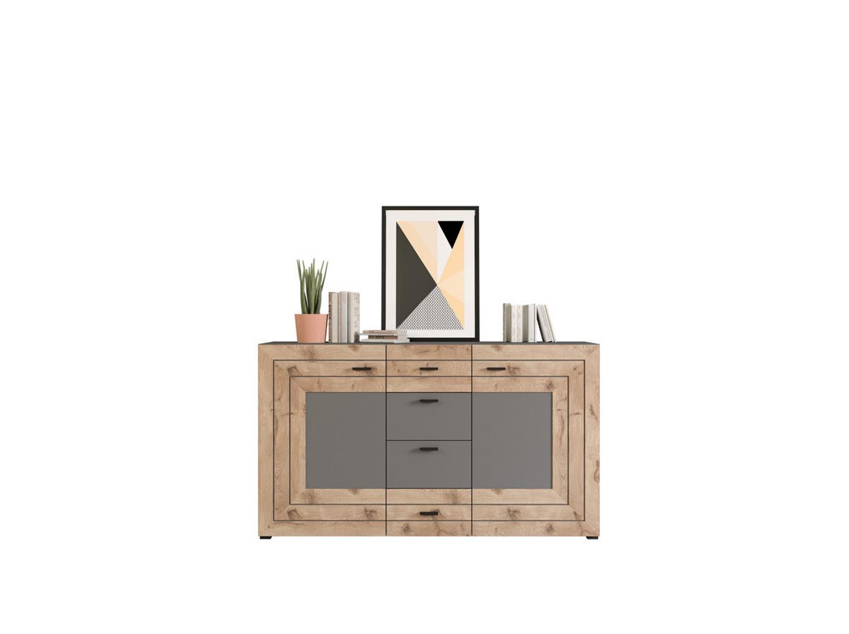 Sideboard Freno B: 160 Cm Grau Nb Nox Oak Dekor - KONVENTIONELL, Holzwerkstoff (160/90/40cm) - MID.YOU