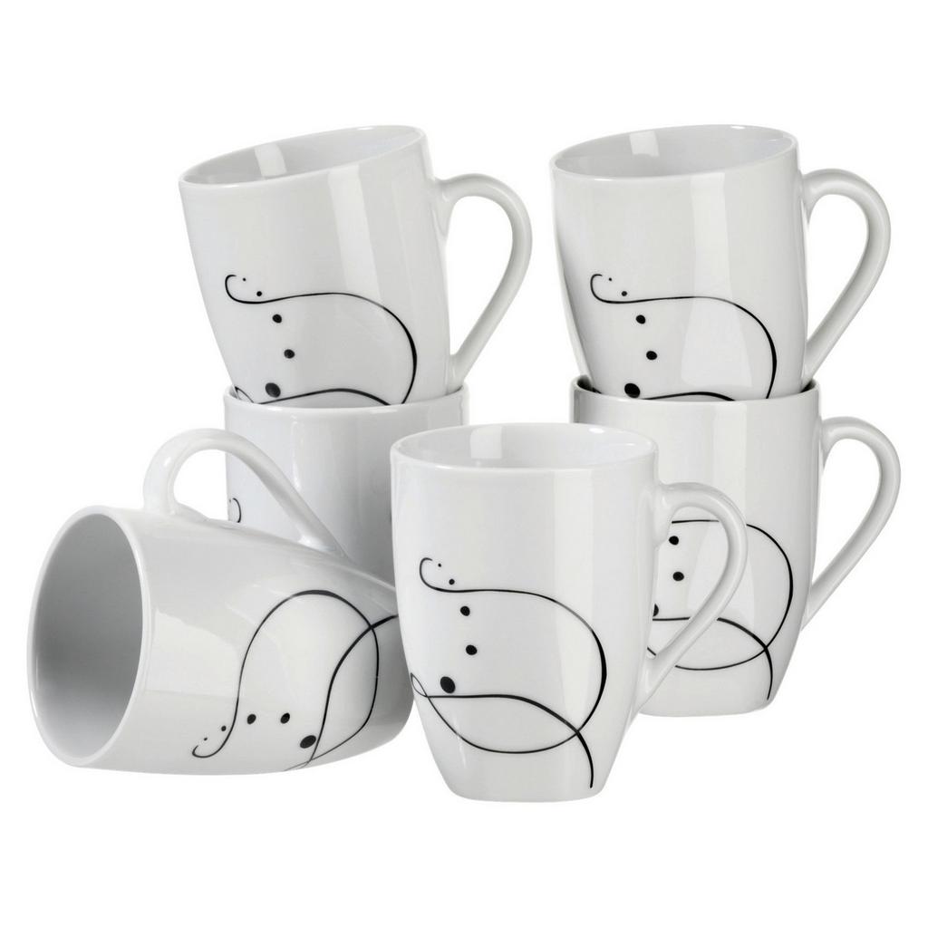 KAFFEEBECHERSET Chanson Schwarz Weiß