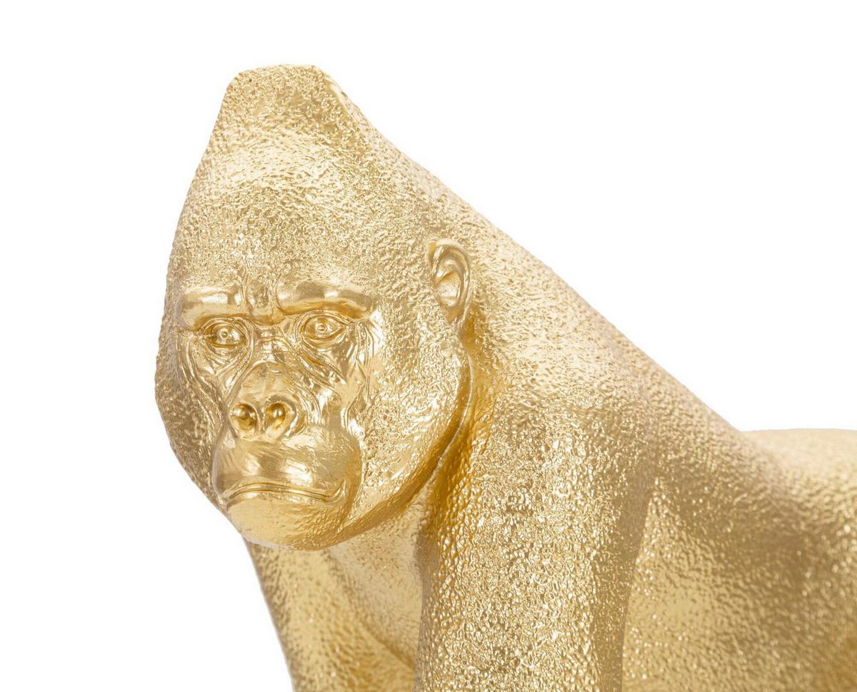 Skulptur Gorilla Decor Front Goldfarben, B: 29,7 - Goldfarben, Basics, Kunststoff (29.7/21.8/11.5cm)