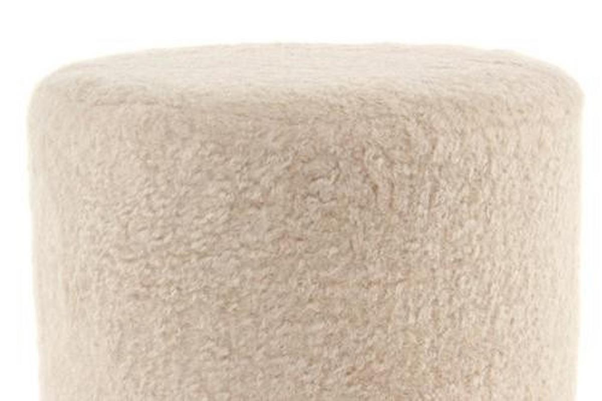 Taburet béžová - zlatá/béžová, Basics, kov/textil (35/35/35cm)