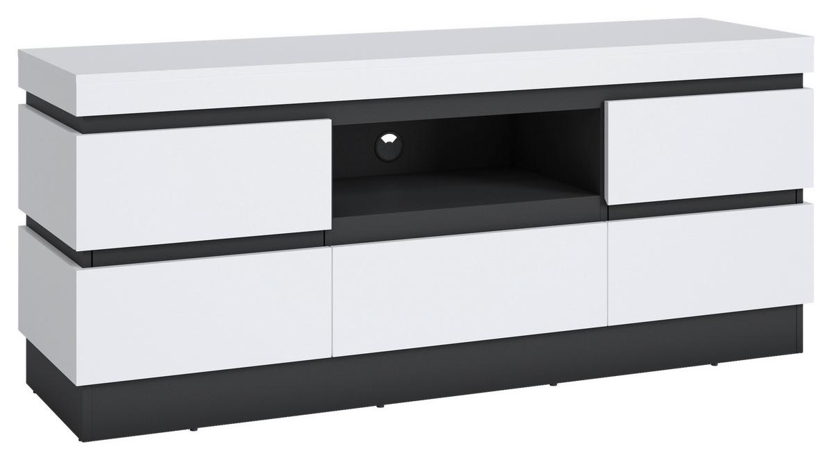 Tv-elem Campania - antracit/fehér, Trend, faalapú anyag (160,8/68/45cm)