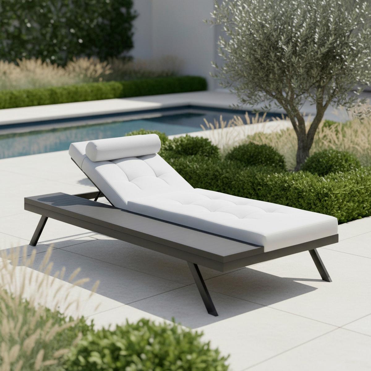 ZAHRADNÍ LEHÁTKO AVOLINA - světle šedá/tmavě šedá, Moderní, kov/textil (199/86/40cm) - Bessagi Garden