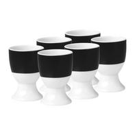 Eierbecherset Schwarz Weiß 6-teilig D: 4,5cm - Schwarz/Weiß, Basics, Keramik (4,5/6,5cm) - Van Well