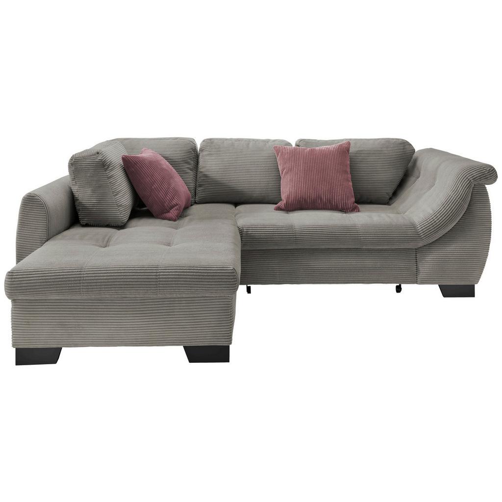 Ecksofa mit Schlaffunktion Flora Graubraun Cord