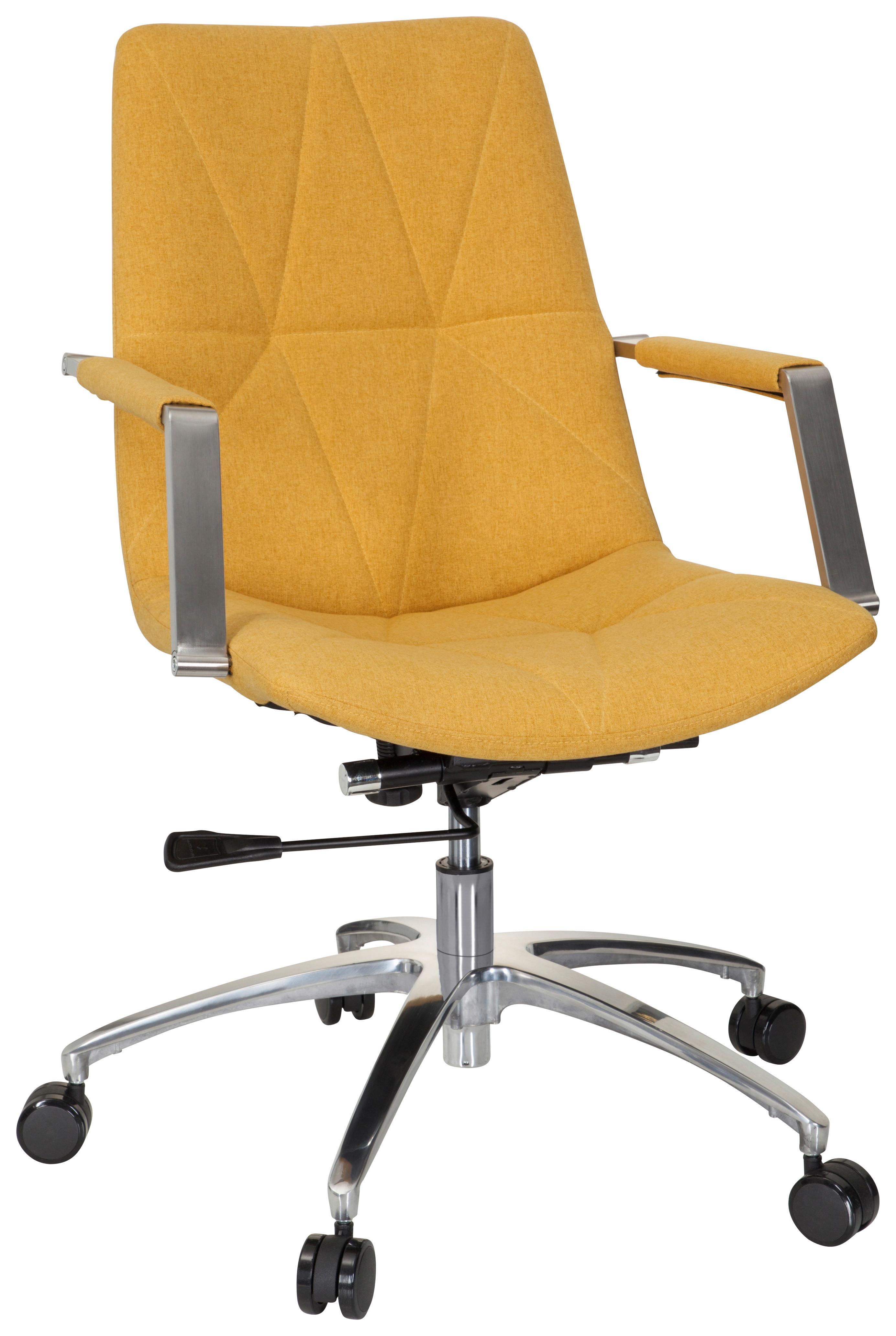 Drehstuhl Saranto II Gelb - Gelb/Alufarben, MODERN, Kunststoff/Textil (57/100/75cm) - MID.YOU