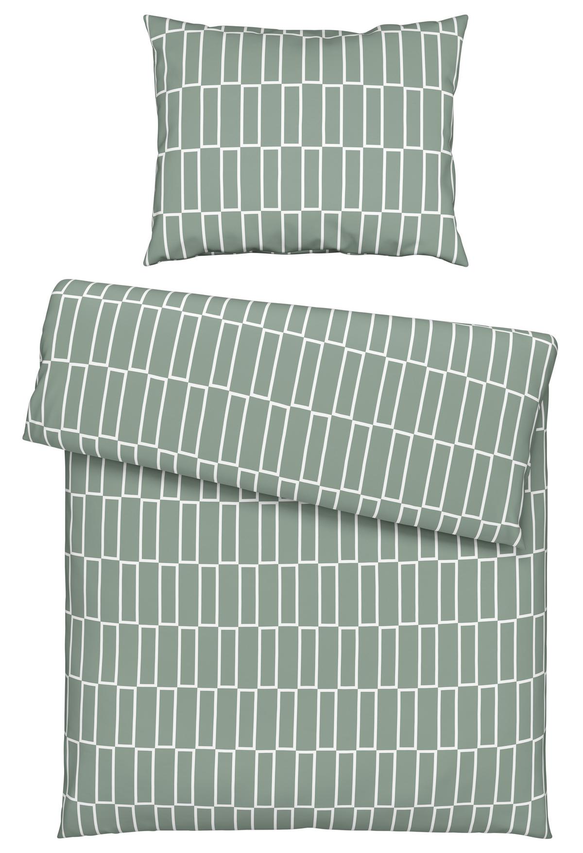 POVLEČENÍ Brigg, 140/200 cm - černá/světle zelená, textil (140/200cm) - Modern Living