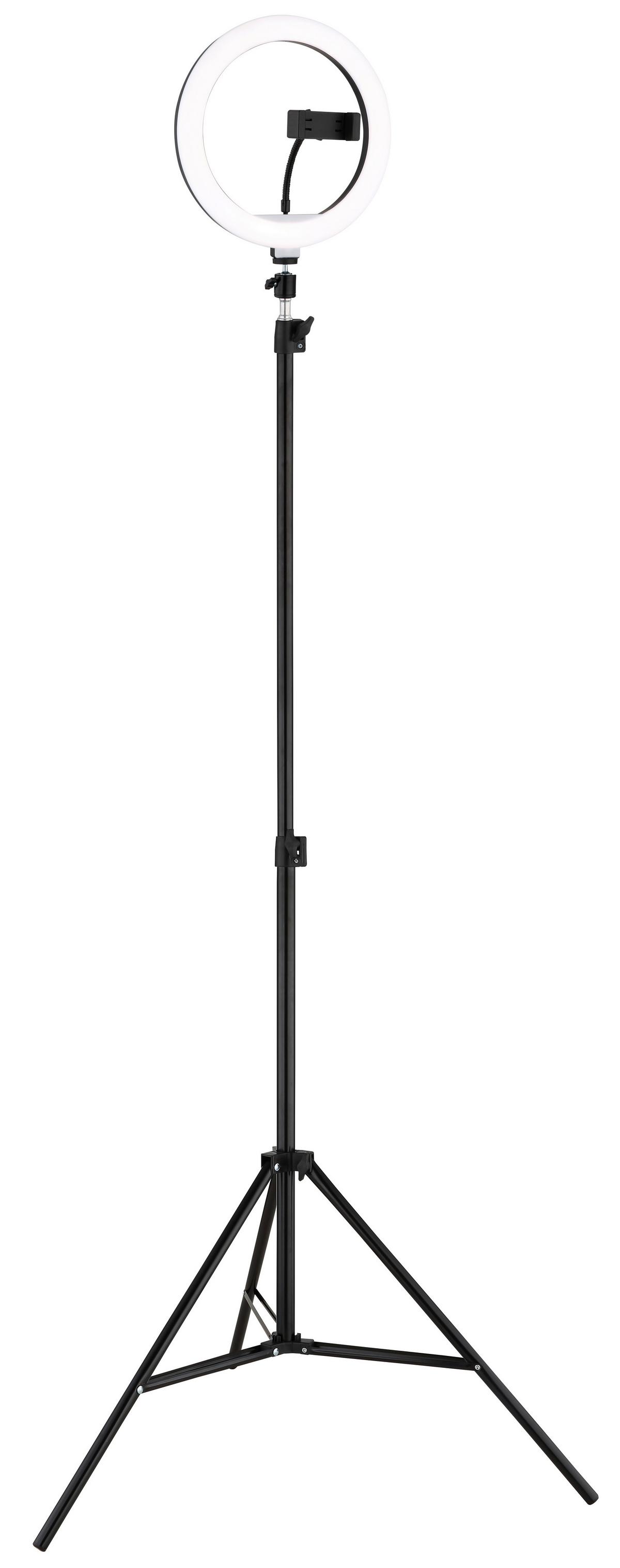 LED-STEHLEUCHTE Delgado - Opal/Schwarz, Design, Kunststoff/Metall (63/210cm) - Globo