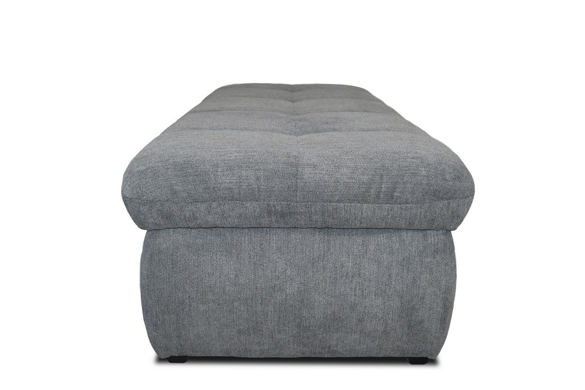 Hockerbank Moric Mikrofaser Dunkelgrau H: 64 cm mit Stauraum - Chromfarben/Dunkelgrau, KONVENTIONELL, Textil (136/64/43cm) - MID.YOU