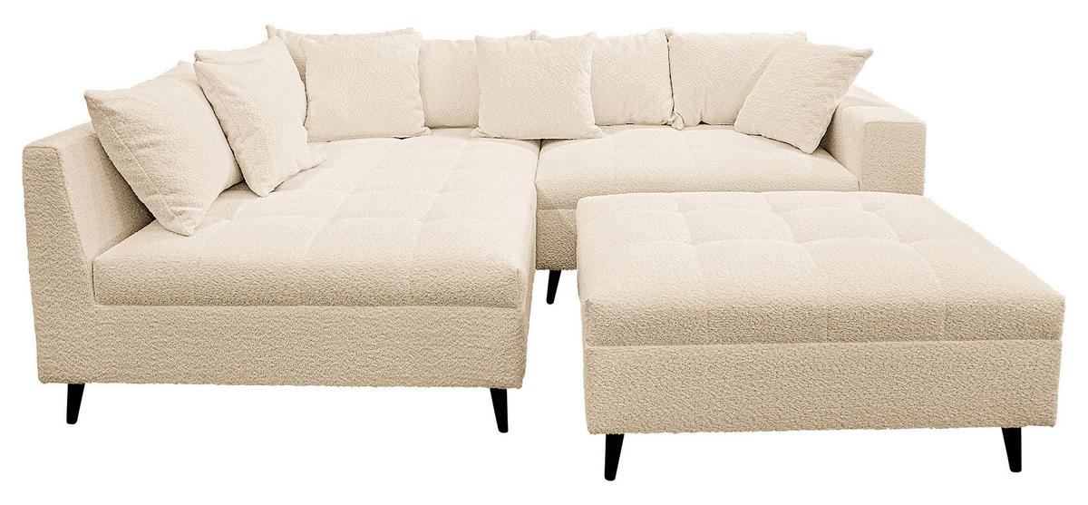 Ecksofa Pruno, Beige S: 174x247 Cm - Beige/Schwarz, Design, Textil (174/247cm) - MID.YOU