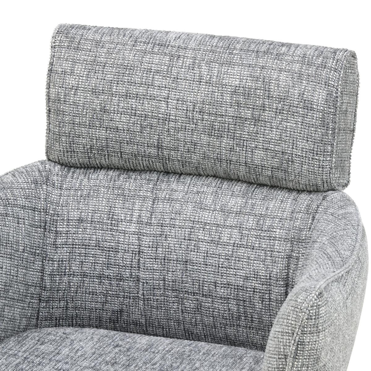 Armlehnstuhl Bathia Grau, Sitzfl. 360° drehbar - Edelstahlfarben/Grau, KONVENTIONELL, Textil/Metall (61/89/63cm) - Livetastic