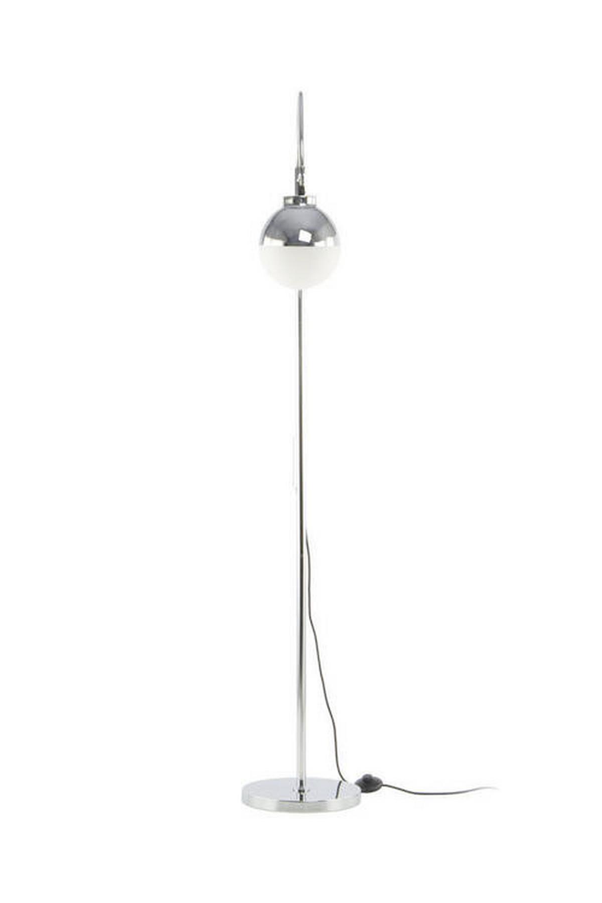 STEHLEUCHTE Weiß/Silber, E27, 40W - Silberfarben/Goldfarben, Design, Glas/Metall (44/160/44cm) - Kayoom