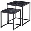 Beistelltisch 2er-Set In Marmoroptik, Schwarz - Schwarz, KONVENTIONELL, Holzwerkstoff/Metall (45/45/50cm) - MID.YOU