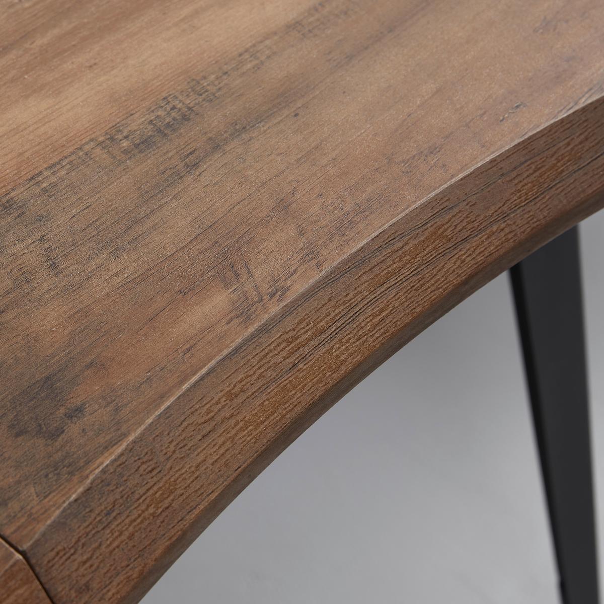 Rozkladací jedálenský stôl Ján 140-180x80cm - čierna/farba vlašského orecha, Modern, kov/kompozitné drevo (140-180/80/76cm) - Bessagi Home
