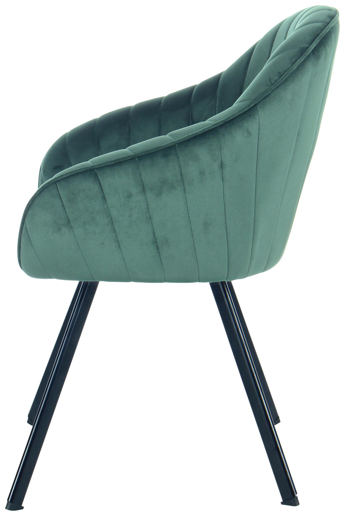 SADA STOLIČIEK S PODRÚČKAMI JODIE 125 - čierna/tmavozelená, Modern, kov/textil (56/86/59cm) - MID.YOU