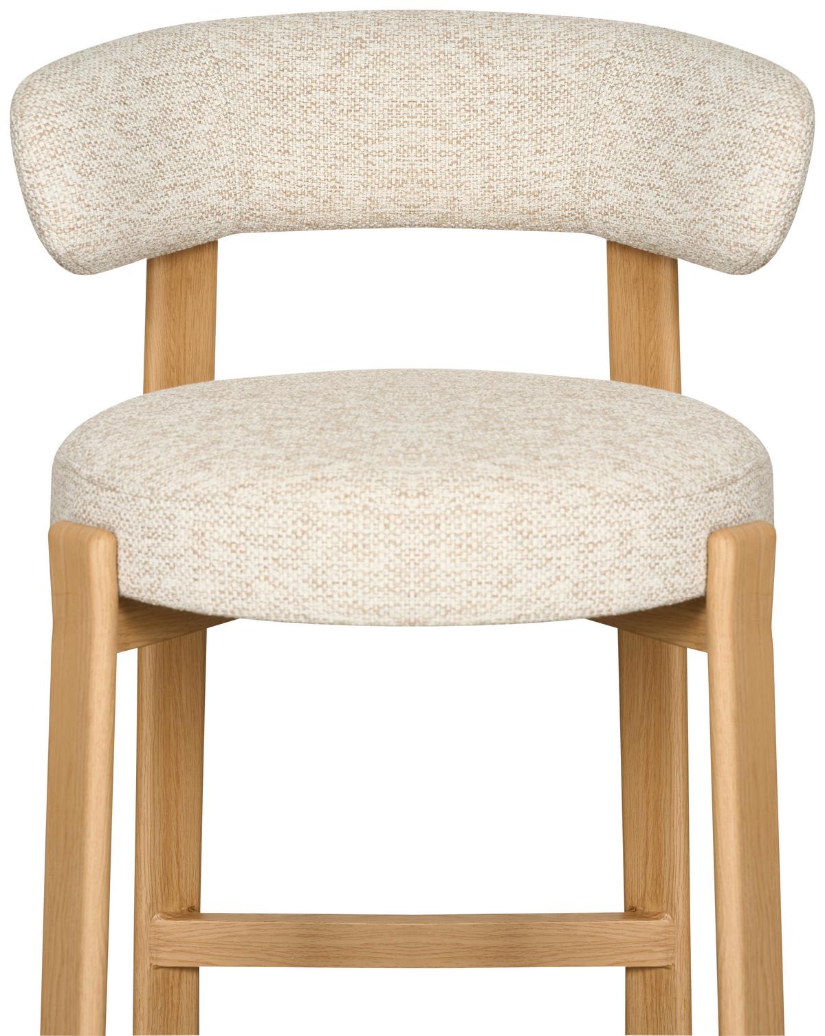 Barhocker Bilbao Eichefarben/Beige B: 52 cm - Eichefarben/Beige, MODERN, Textil/Metall (52/90,5/53,5cm) - Livetastic