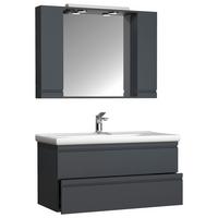 Badezimmer Silora Xl - Anthrazit/Weiß, MODERN, Glas/Keramik (100cm) - MID.YOU