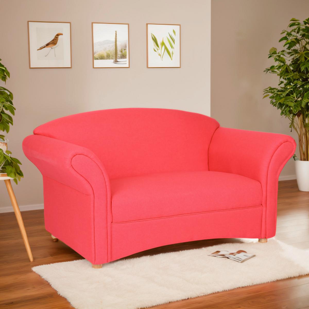 2-Sitzer Loretta rosa, ca. 204x83x85 cm - Rosa, Basics, Holz/Textil (204/83/85cm)