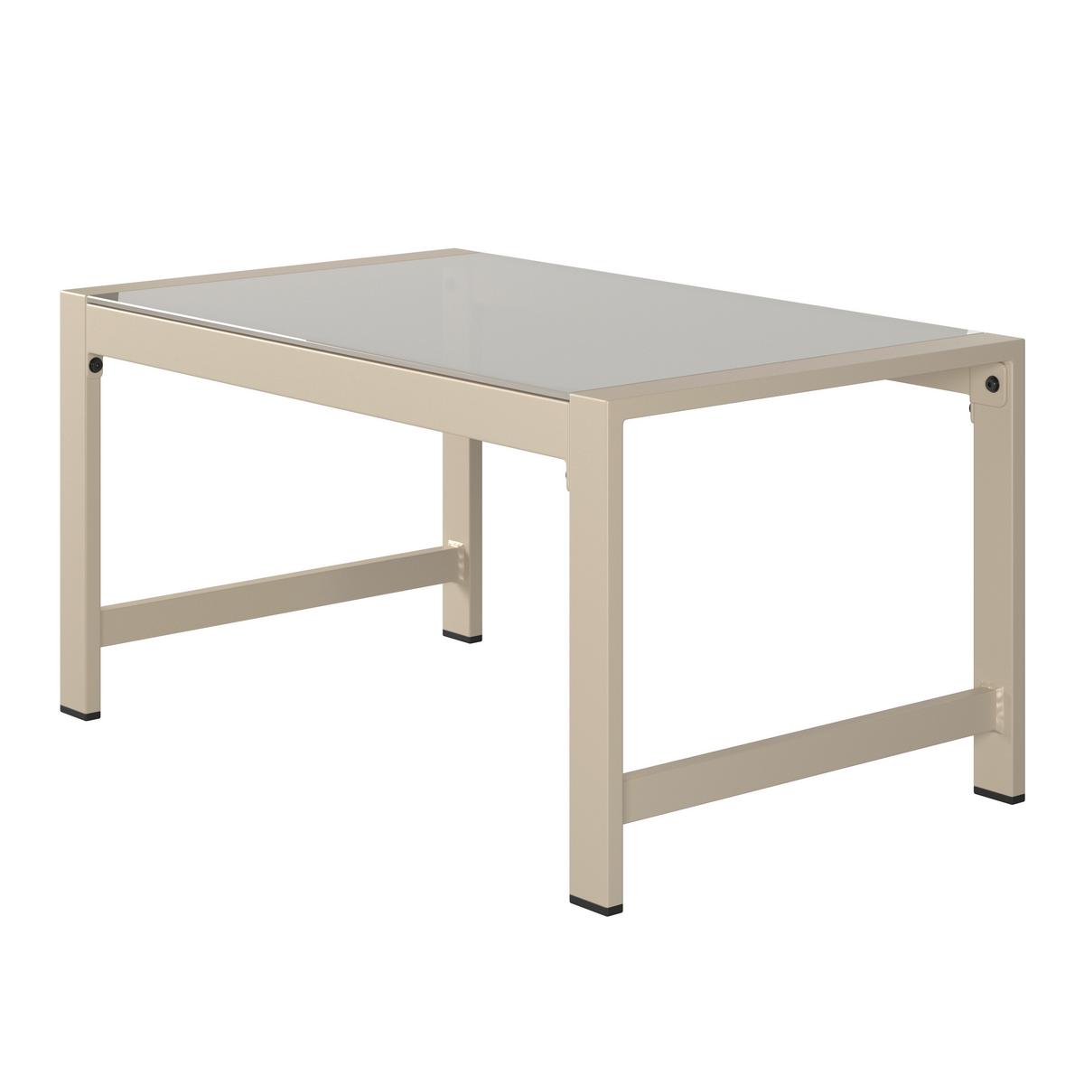 Loungegarnitur München - Beige/Hellgrau, MODERN, Glas/Textil (65/70/108cm) - Beldano