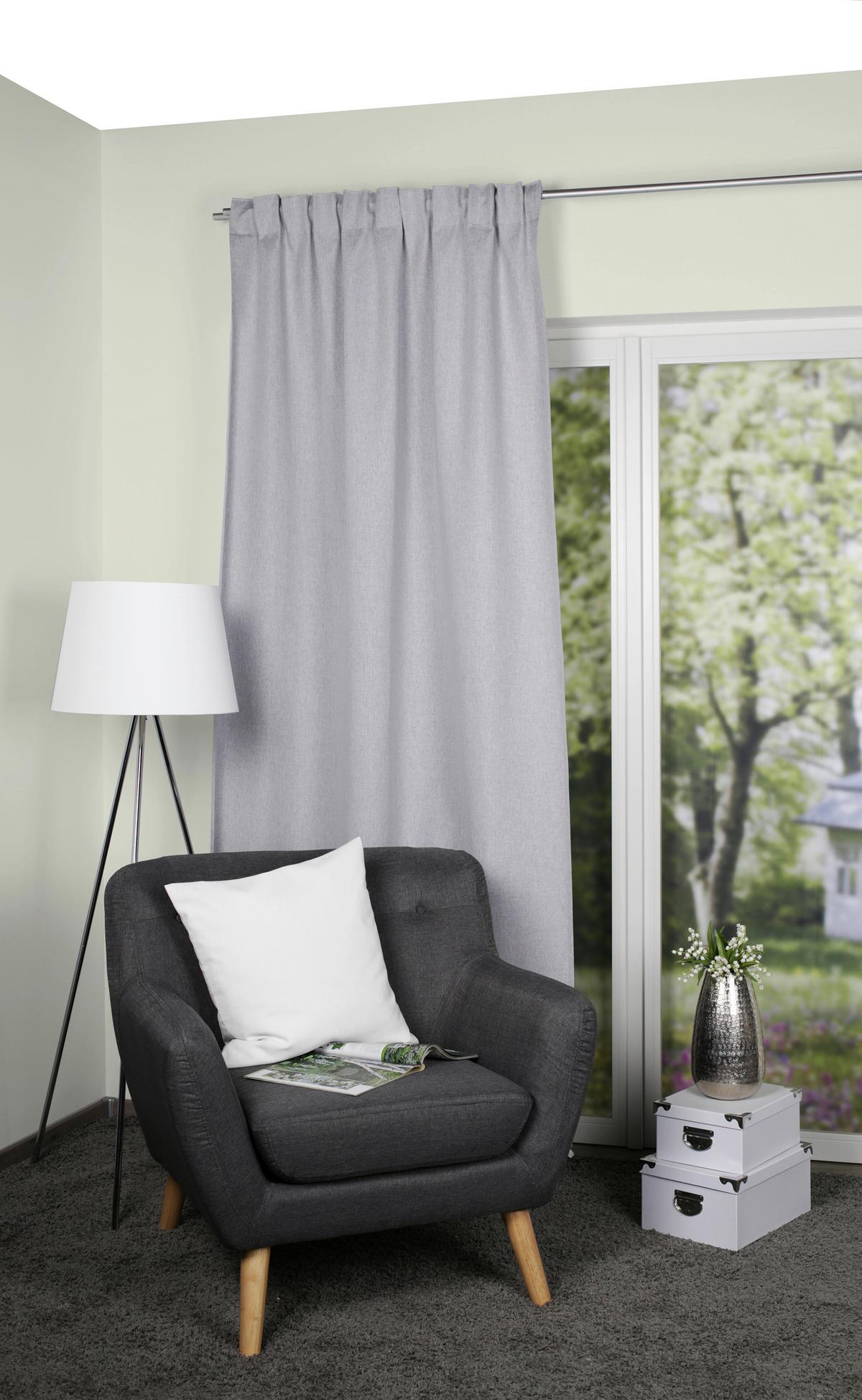 Hotový záves Haru sivá, 140x245cm - sivá, Modern, textil (140/245cm)