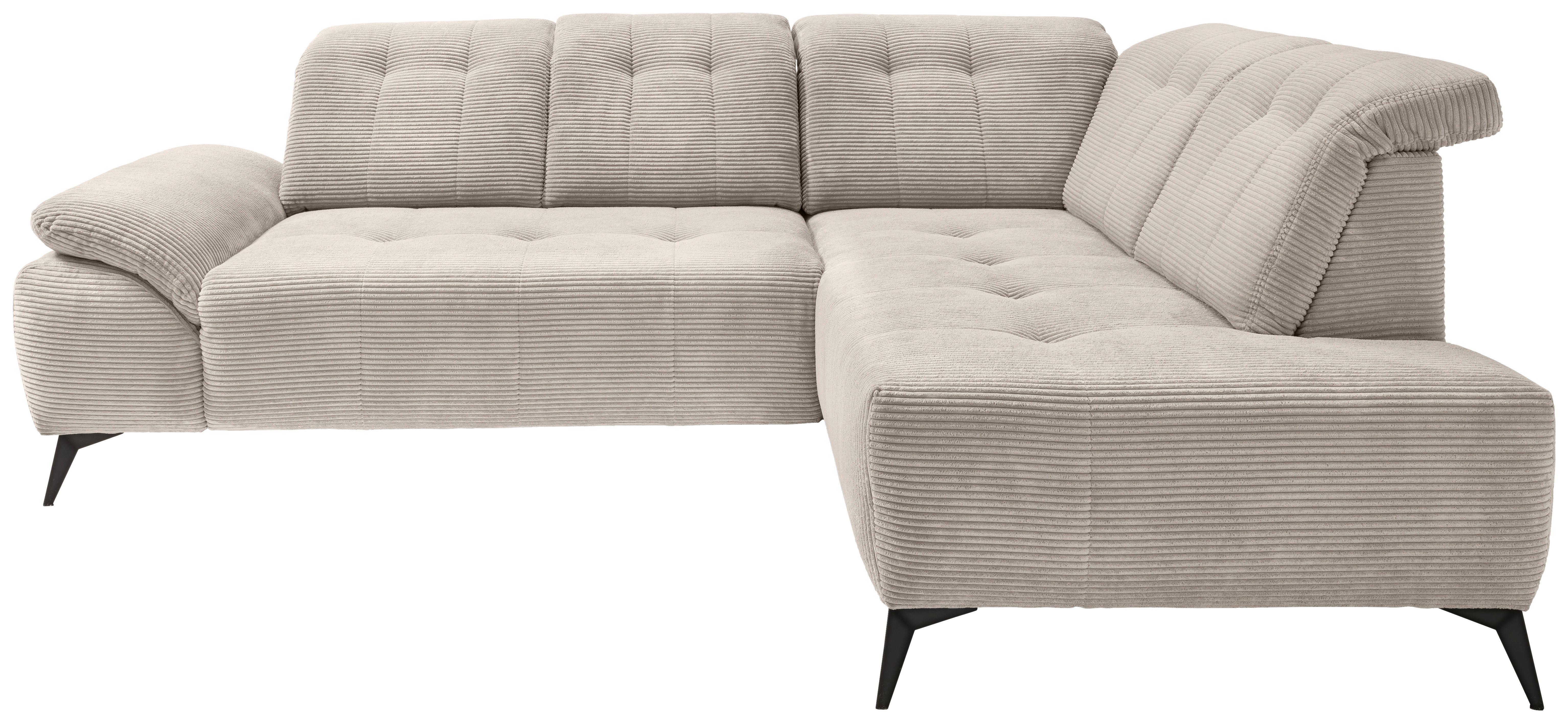 Ecksofa Fiore, Beige S: 272x200 cm - Beige/Schwarz, MODERN, Textil (272/200cm) - Livetastic