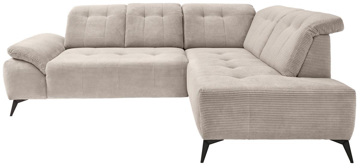 Ecksofa Fiore, Beige S: 272x200 cm - Beige/Schwarz, MODERN, Textil (272/200cm) - Livetastic