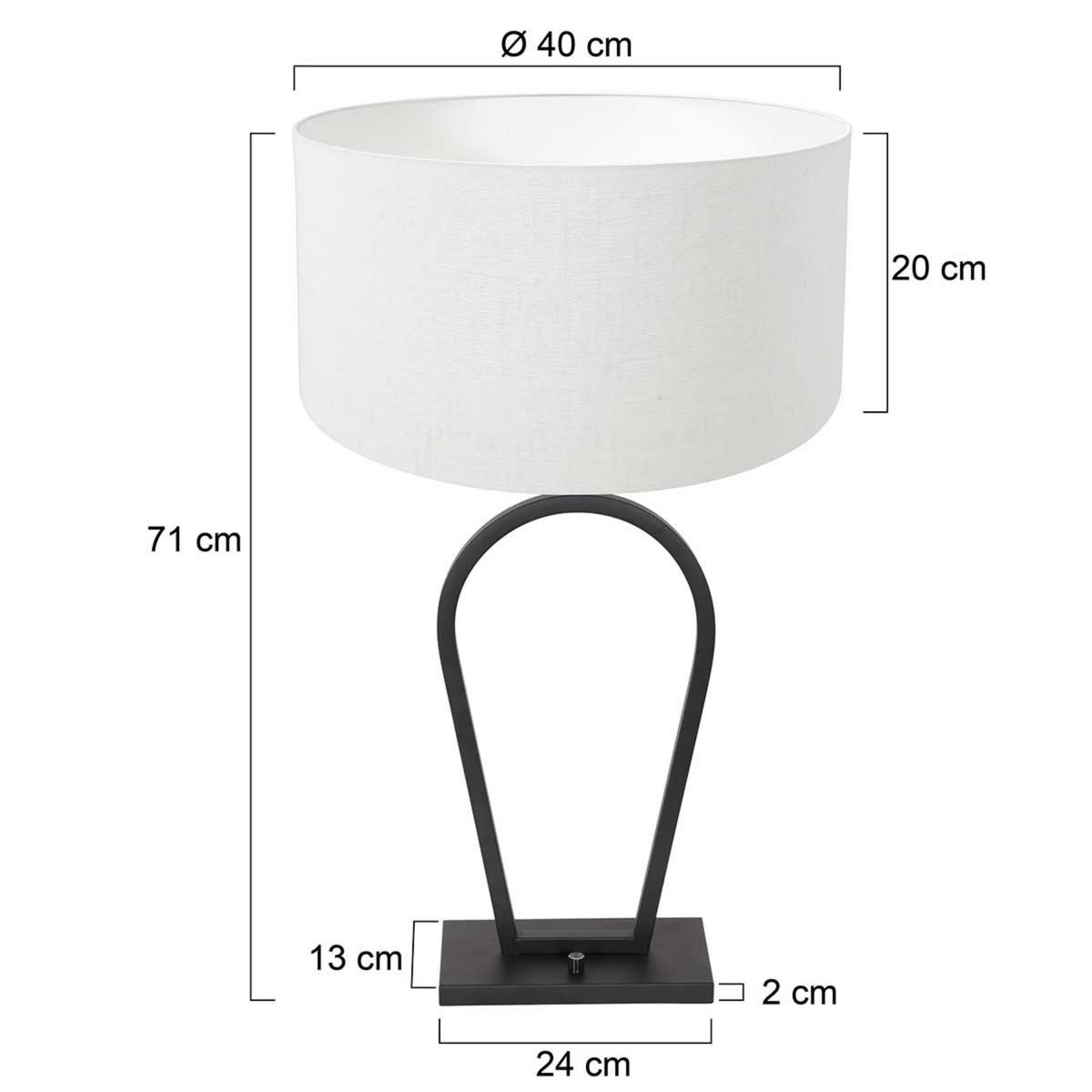 Tischleuchte Stang - Schwarz/Weiß, Trend, Textil/Metall (40/71/24cm)