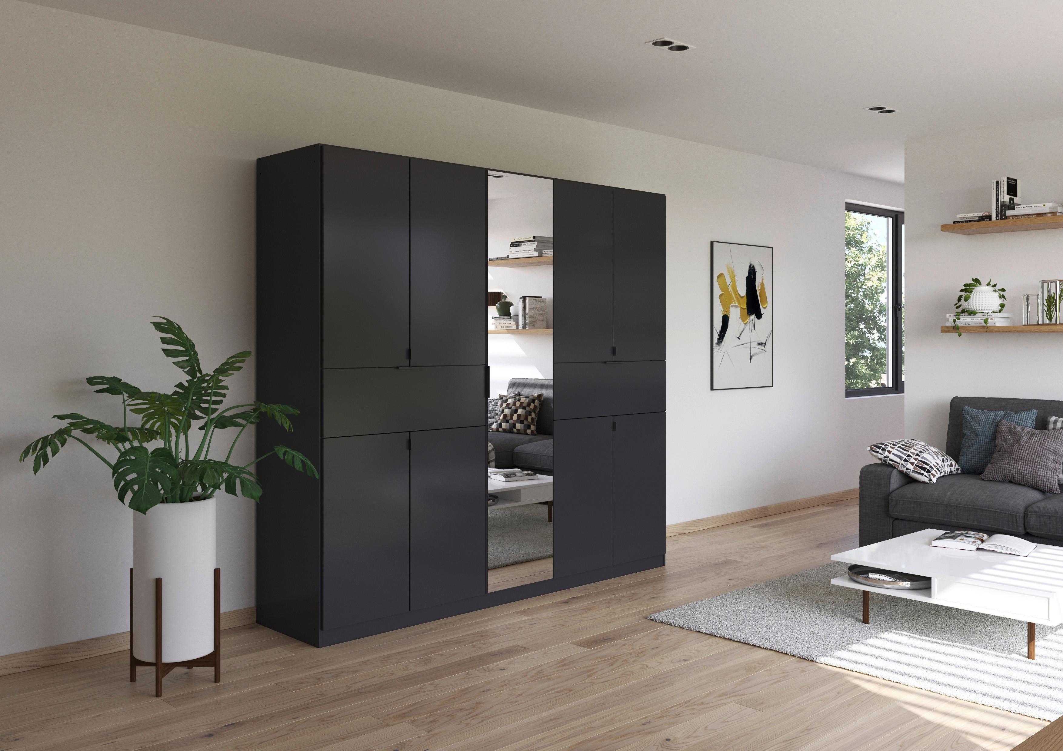 Drehtürenschrank Ticao Grau B: 226 cm - Silberfarben/Grau, MODERN, Holzwerkstoff (226/210/54cm) - Rauch Möbel