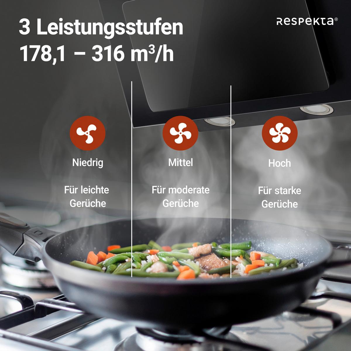 Kopffreihaube Respekta Kala Metall/Glas Schwarz B: 59,5 cm - Schwarz, Trend, Glas/Metall (59,5/68,1-101,1/29cm) - Respekta