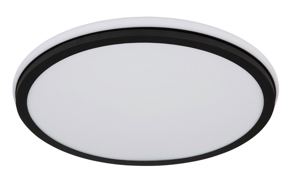 LED-Deckenleuchte 41391-40r - Opal/Schwarz, Design, Kunststoff/Metall (45/7cm) - Globo