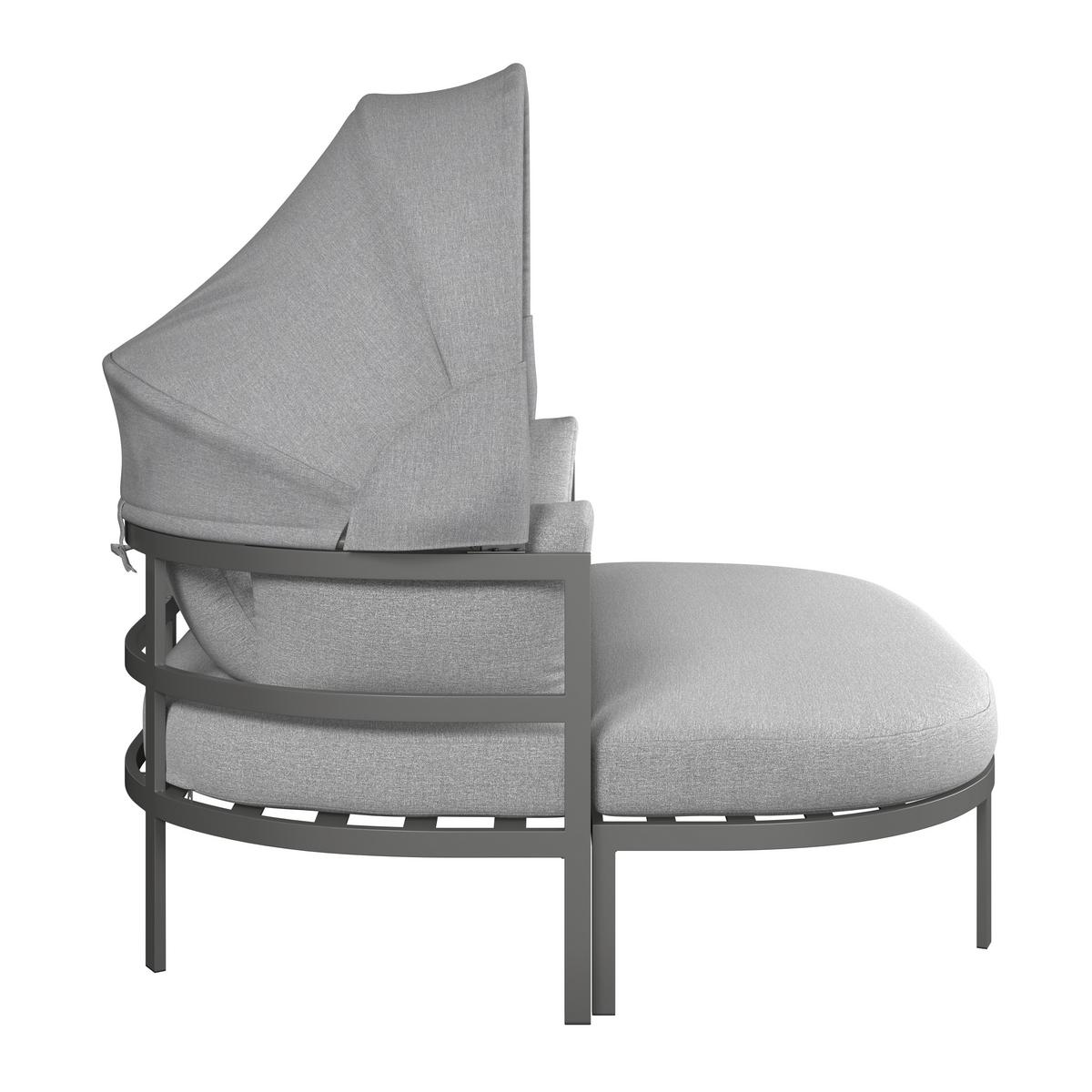 Sonneninsel Zadar - Dunkelgrau, MODERN, Textil/Metall (178/152/90cm) - Beldano