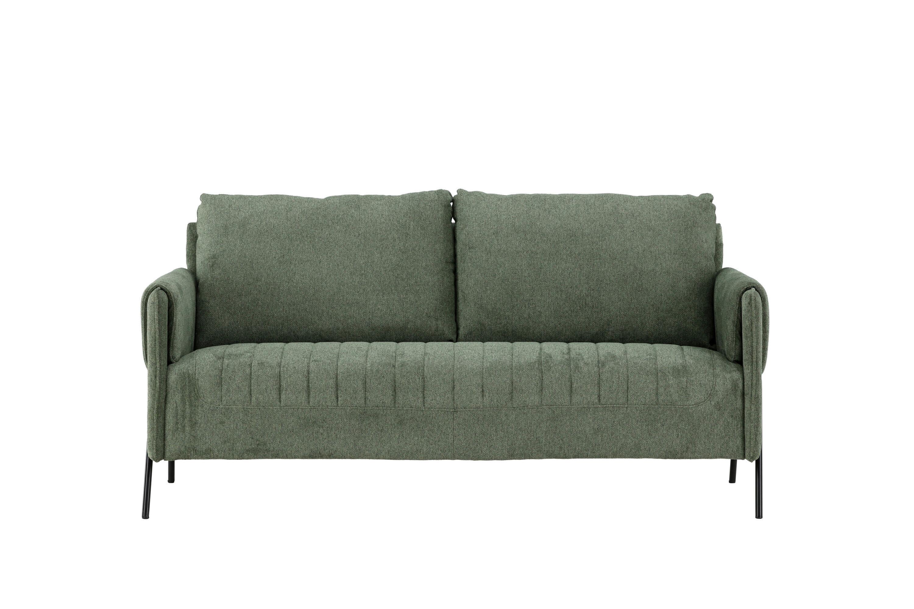 2-sitzer-sofa Indigo Schwarz, Grün B: 165cm - Schwarz/Grün, MODERN, Textil/Metall (165/85/77cm) - Livetastic