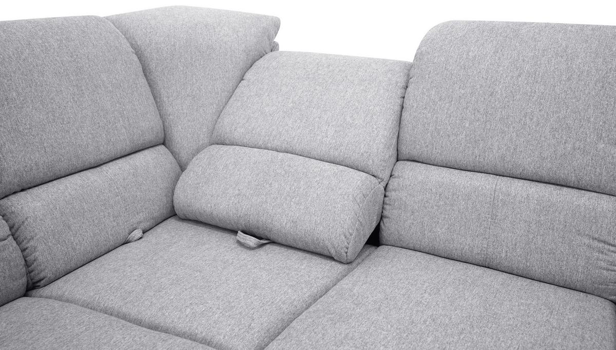 Sedačka MARSYLIA, levá, modrošedá - černá/barvy stříbra, Design, kov/dřevo (219/270cm) - MID.YOU