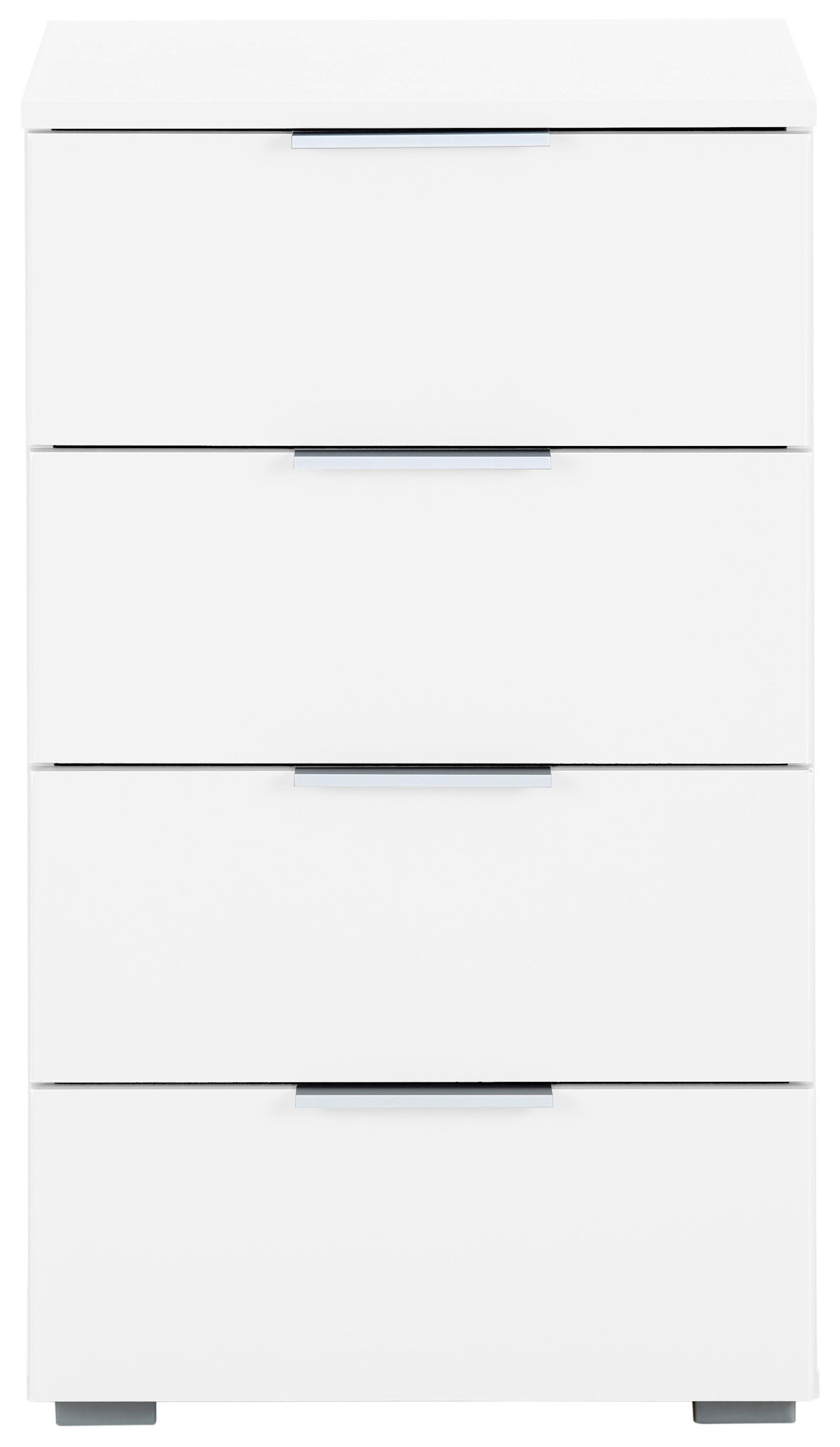 Nachtkästchen Weiß H: 81 Cm Alabama - Alufarben/Weiß, MODERN, Holzwerkstoff (47/81/42cm) - Rauch Möbel