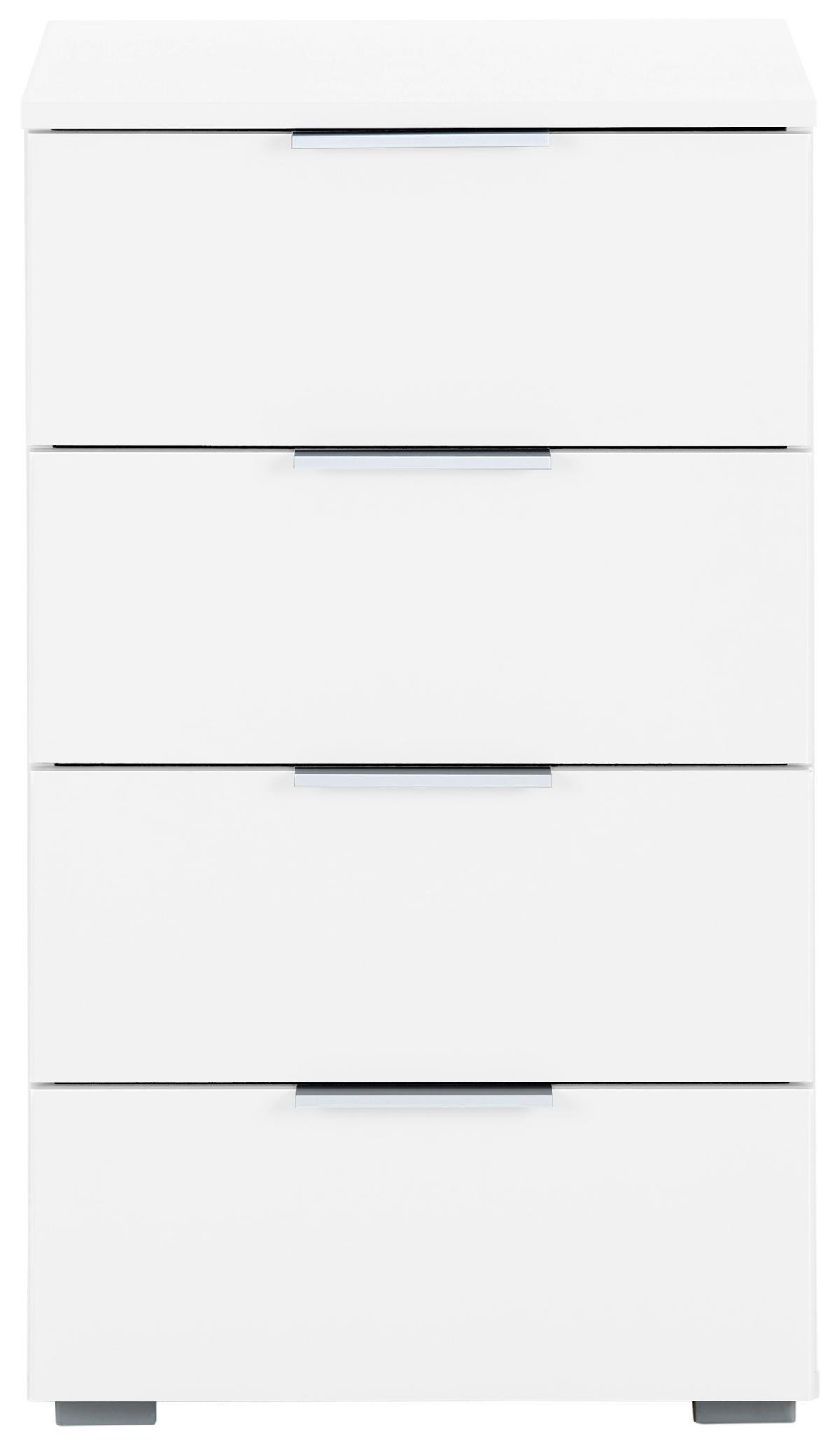 Nachtkästchen Weiß H: 81 Cm Alabama - Alufarben/Weiß, MODERN, Holzwerkstoff (47/81/42cm) - Rauch Möbel