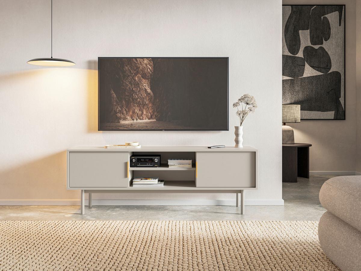 TV komoda AVIV kašmír - zlatá/kašmírová, Design, kov/kompozitné drevo (154/53,5/39cm) - Xora