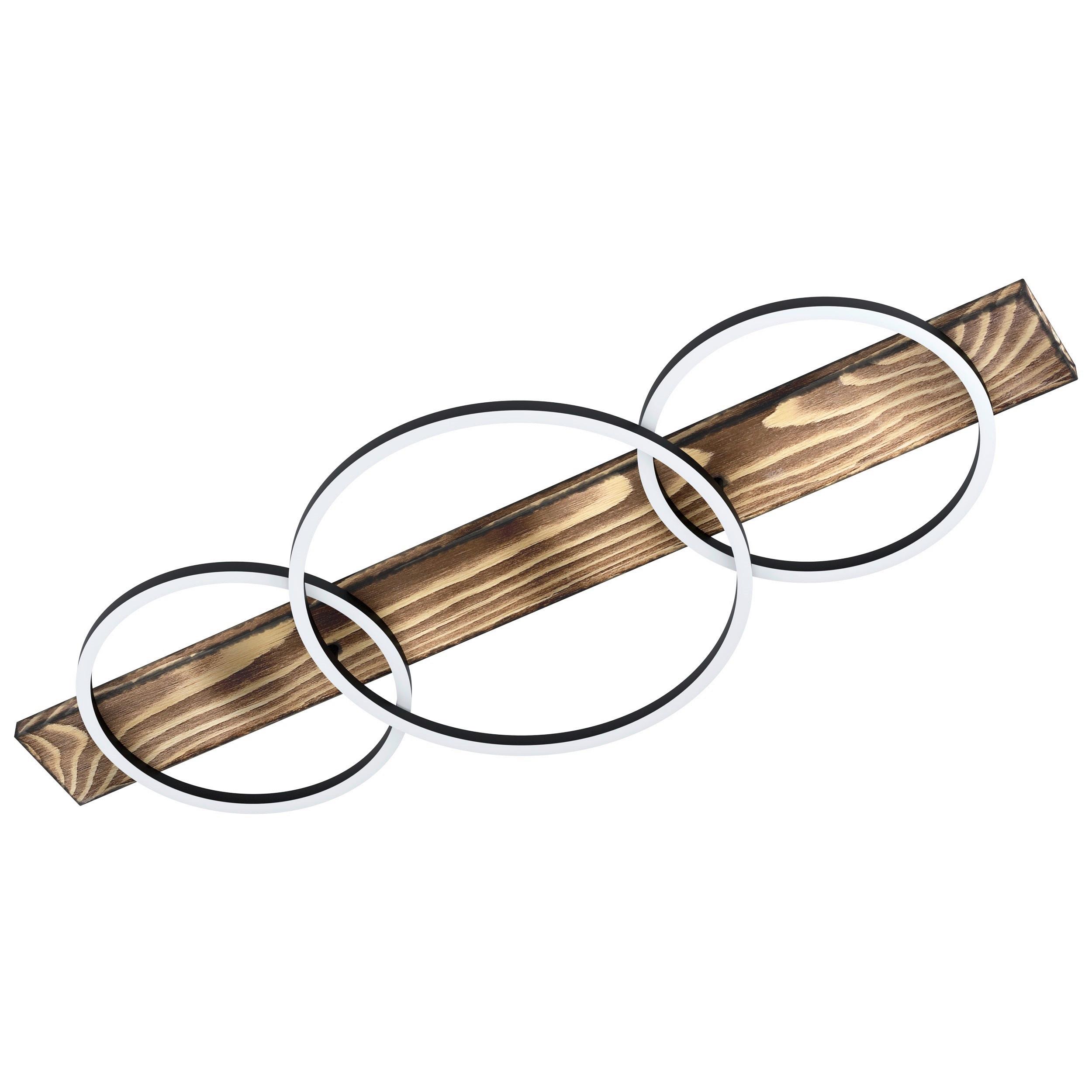 LED-Deckenleuchte 99413* Boyal - Schwarz/Braun, Natur, Holz/Kunststoff (101/40/9,5cm) - Eglo