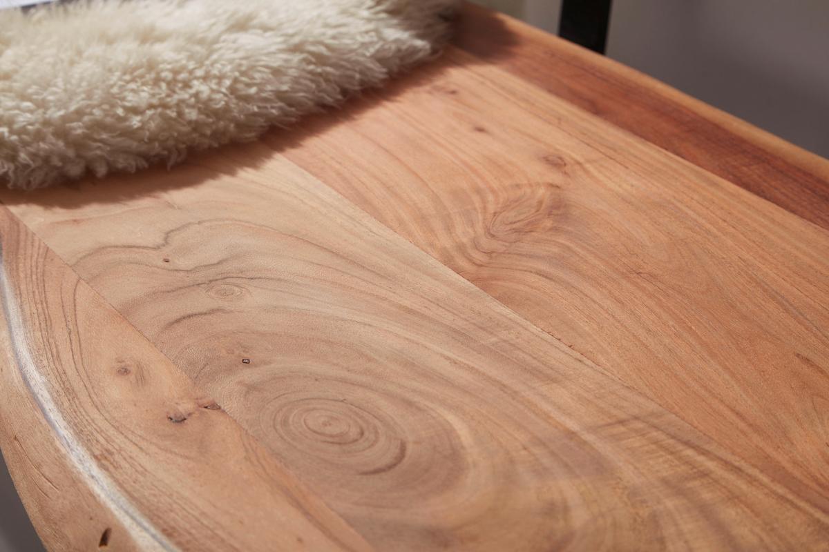 Sitzbank Wl5.639 - Schwarz/Akaziefarben, Design, Holz (180/86/60cm) - MID.YOU