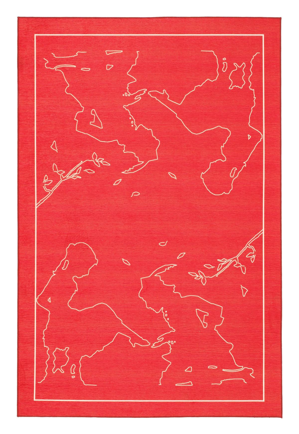 Kinderteppich Gr-905r - Rot, Trend, Textil (80/150cm)