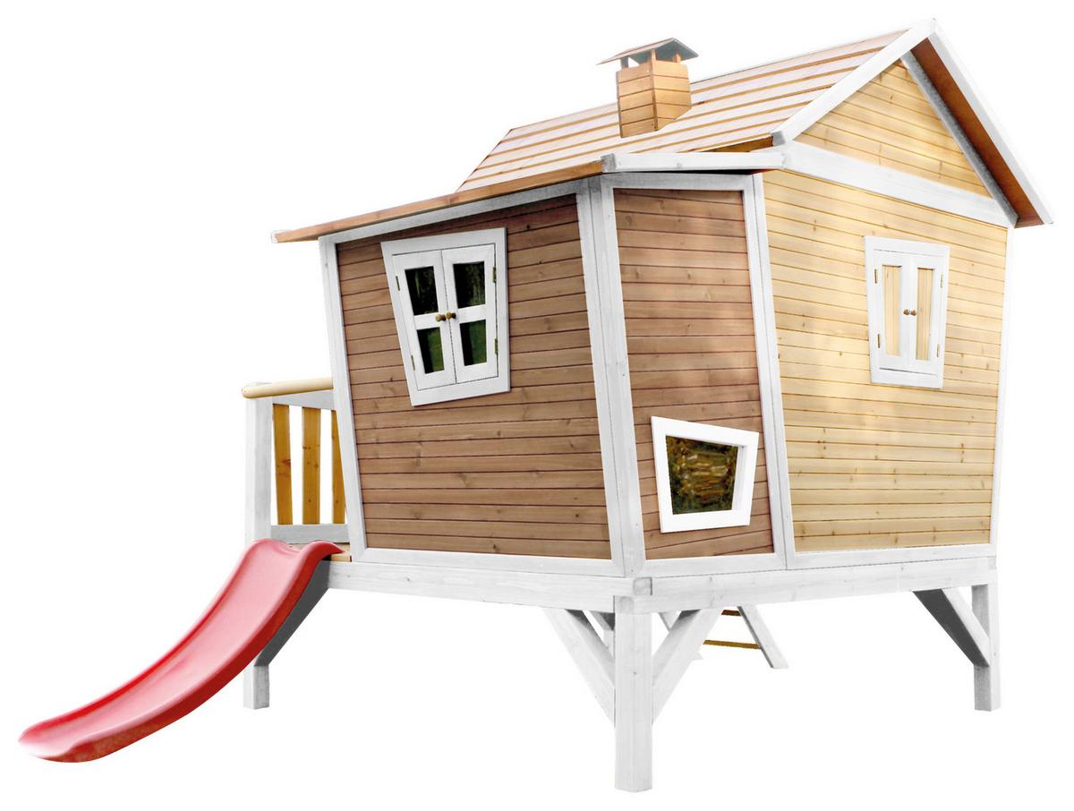 Spielhaus A030.108.21 - Rot/Hellgrün, KONVENTIONELL, Holz/Kunststoff (123/12,8/152cm) - Ambia Garden