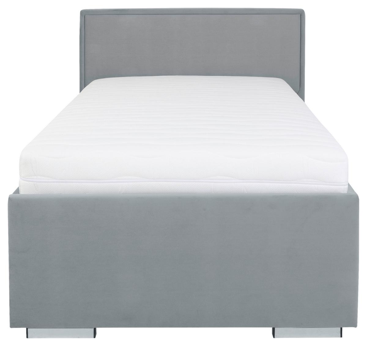 Čalouněná postel ANADIA 90x200cm - šedá/barvy chromu, Moderní, kov/dřevo (90/200cm) - MID.YOU
