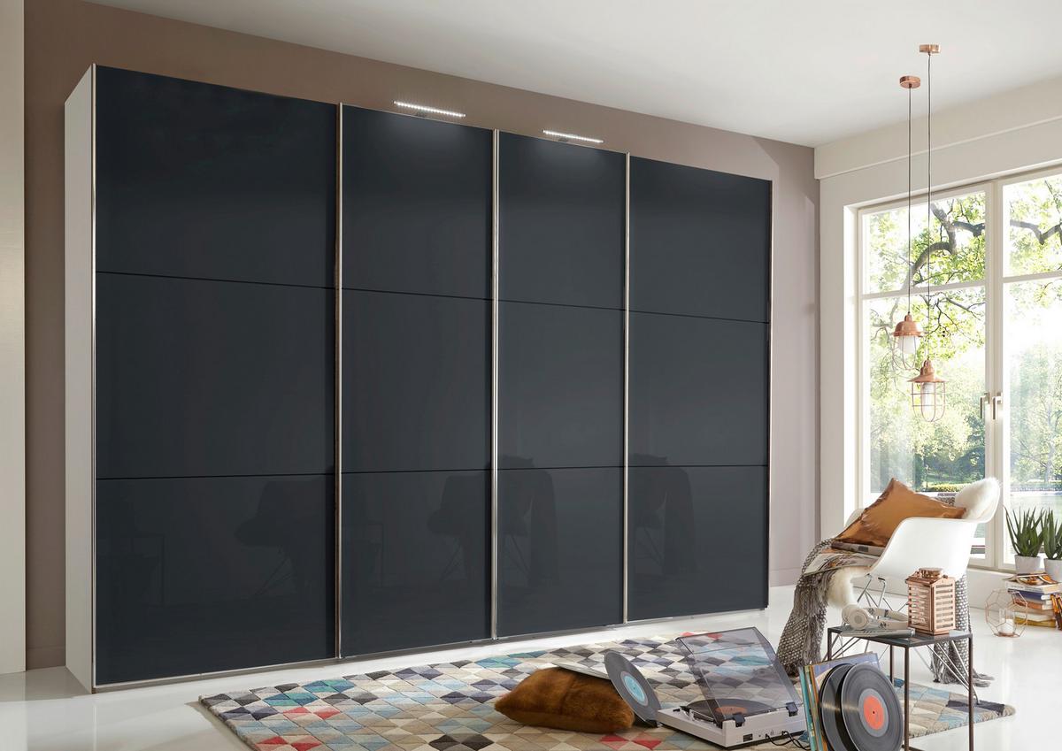 Schwebetürenschrank B: 300 Cm Level 36c Grau/weiß - Weiß/Grau, MODERN, Holzwerkstoff (300/236/65cm) - MID.YOU