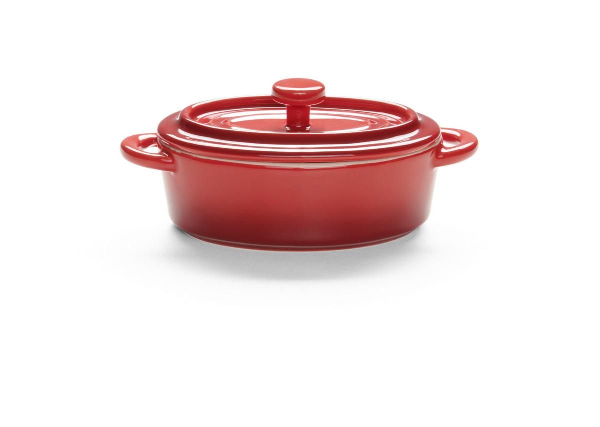 Sada zapékacích misek š/v/h: 14,7/6,7/11,6 cm - červená, Konvenční, keramika (14,7/6,7/11,6cm) - Modern Living
