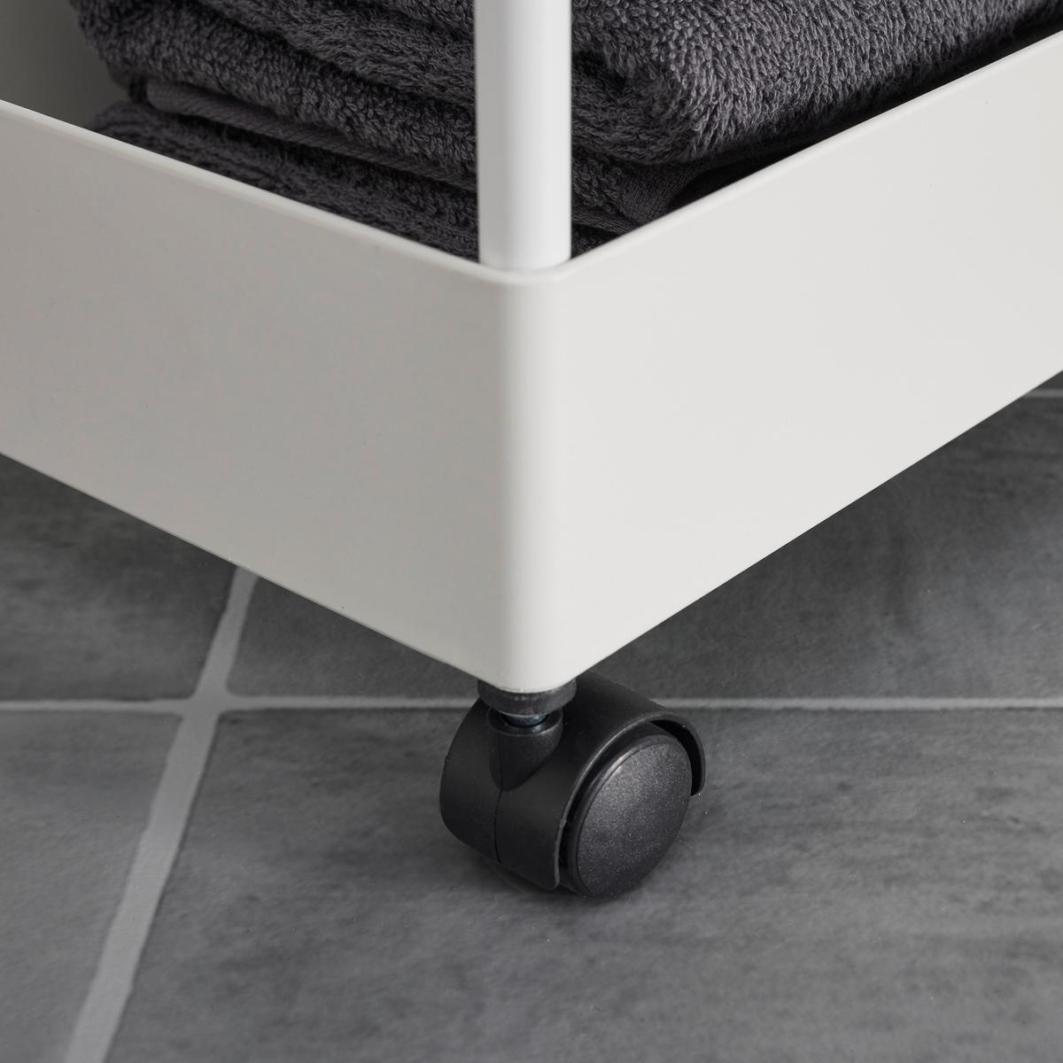 Regál na kolečkách SANDRO bílý - bílá, Moderní, kov/plast (40/116/22cm) - P & B